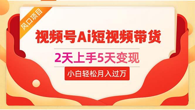 2天上手5天变现视频号Ai短视频带货0粉丝0基础小白轻松月入过万-五块四源码网